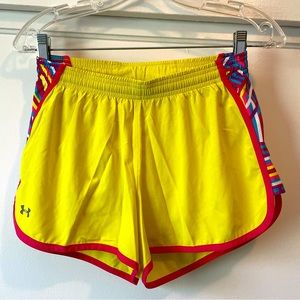 Under Armour yellow running shorts